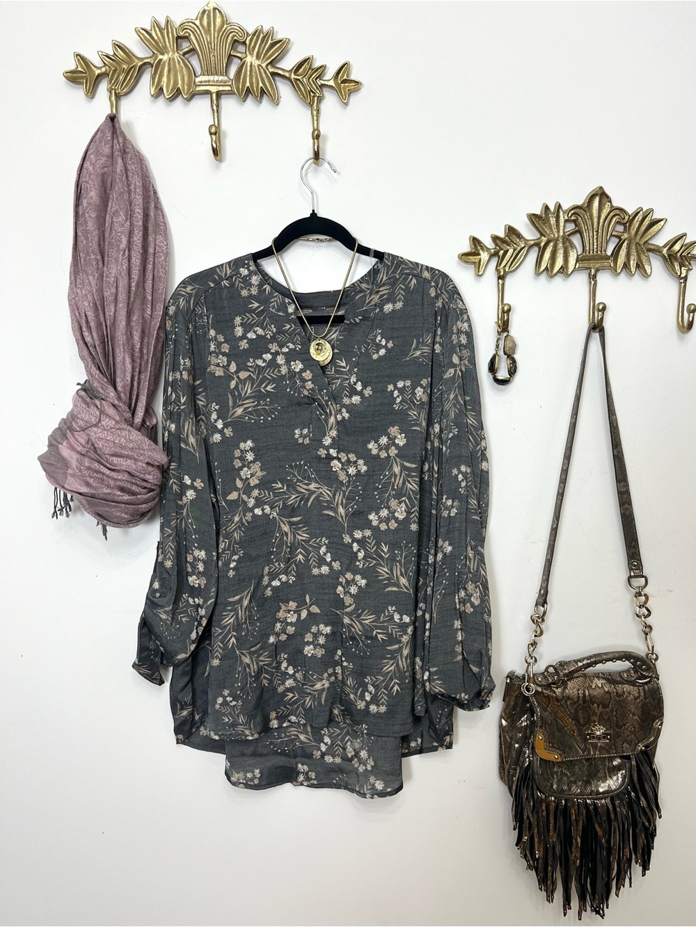 Boho chic floral tunic 1X